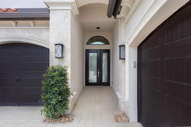 doorway to property with french doors