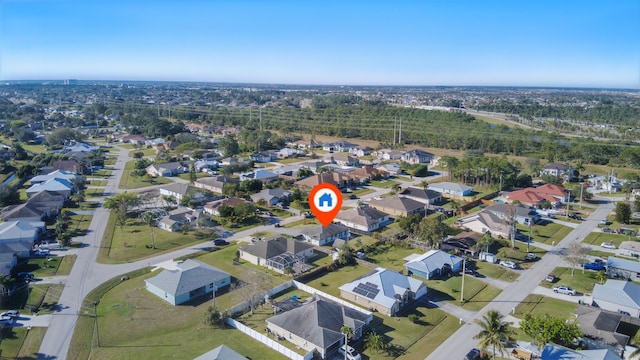 bird's eye view with a residential view