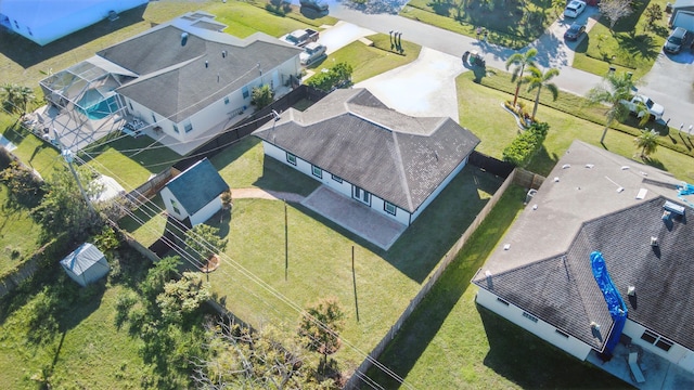 drone / aerial view with a residential view