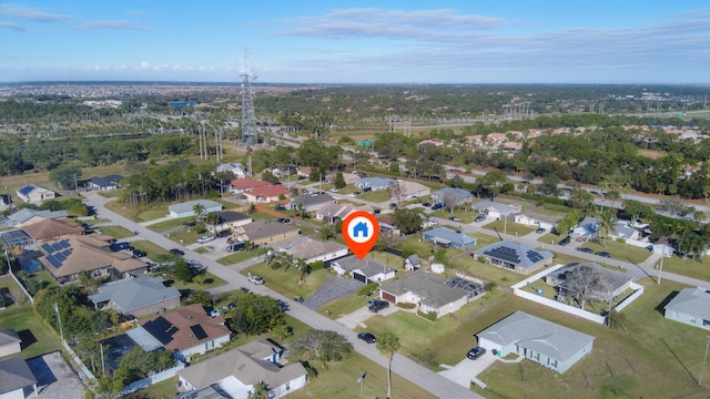 bird's eye view with a residential view