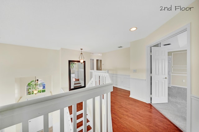 hall featuring hardwood / wood-style flooring