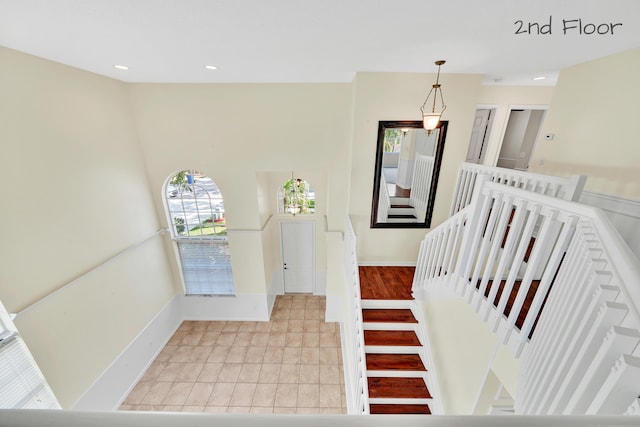 interior space featuring tile patterned flooring