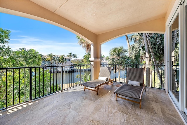 balcony with a water view