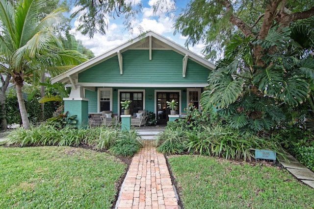 view of front of home with covered porch