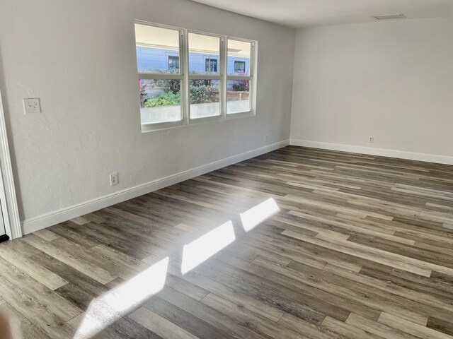 empty room featuring wood-type flooring