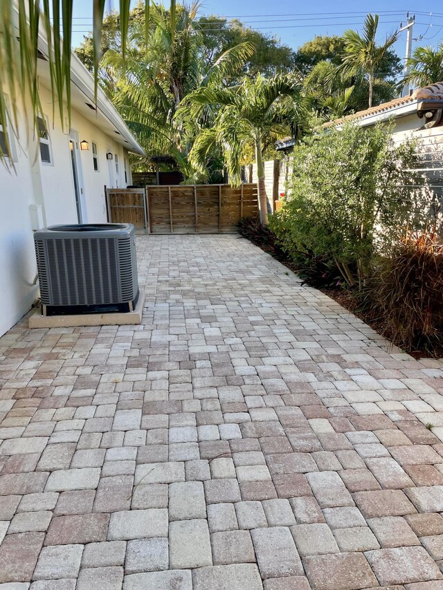 view of patio / terrace with central air condition unit