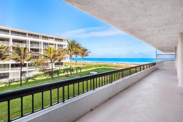 balcony with a water view