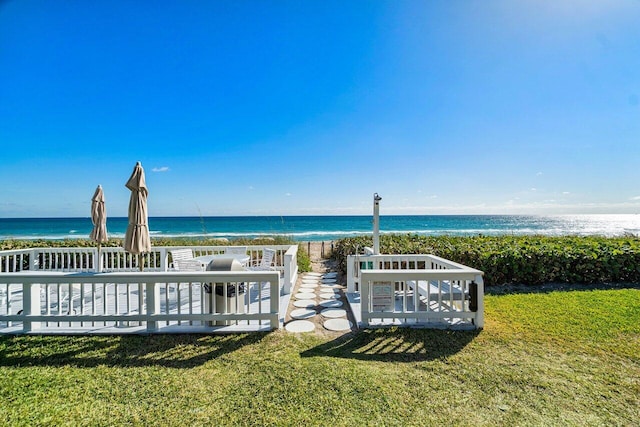 property view of water with a view of the beach