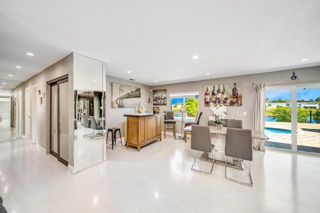 dining room with plenty of natural light