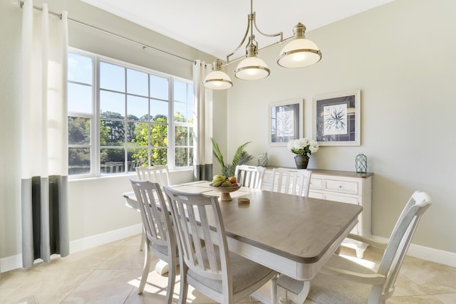 view of tiled dining area