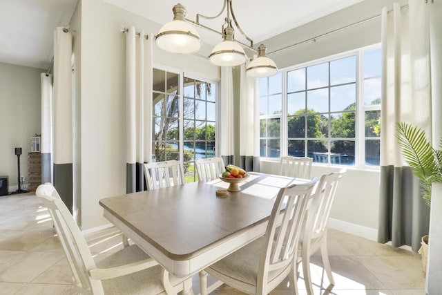 view of tiled dining room