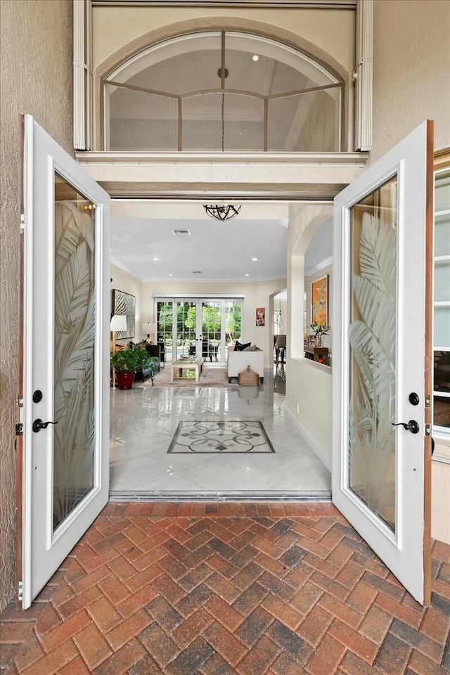 view of exterior entry with french doors