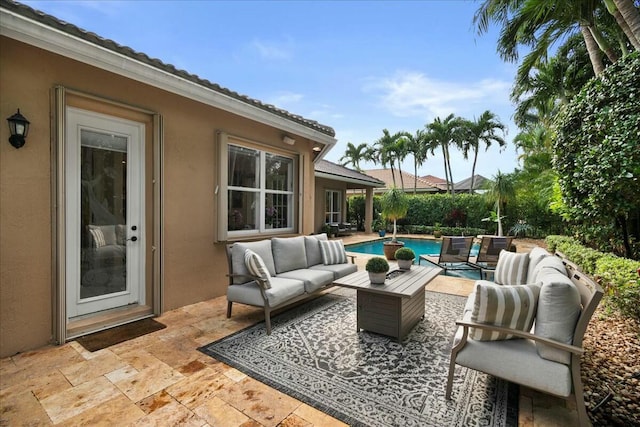 view of patio featuring an outdoor living space