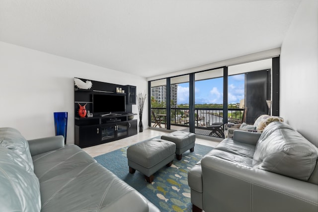 4748 S Ocean Blvd Unit 306, Highland Beach, FL 33487 - tiled living area featuring expansive windows