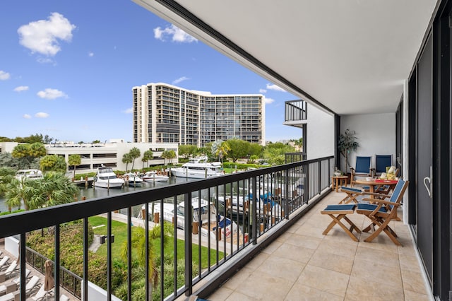 balcony with a water view