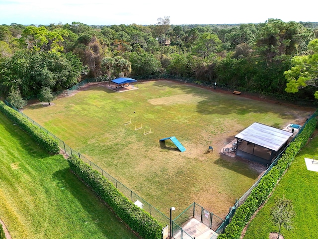 aerial view with a rural view