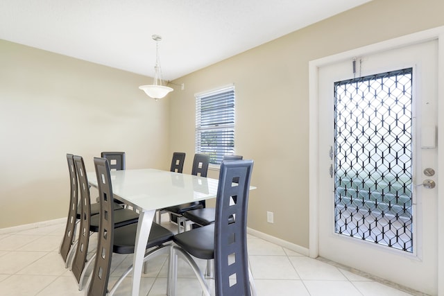 view of tiled dining space