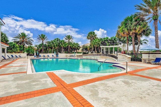 view of pool featuring a patio area