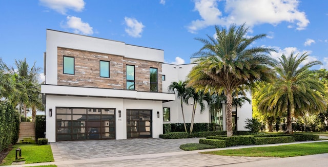 modern home with a garage