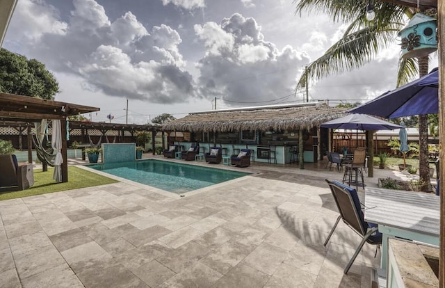 view of pool with a patio area