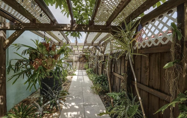 view of patio with a pergola