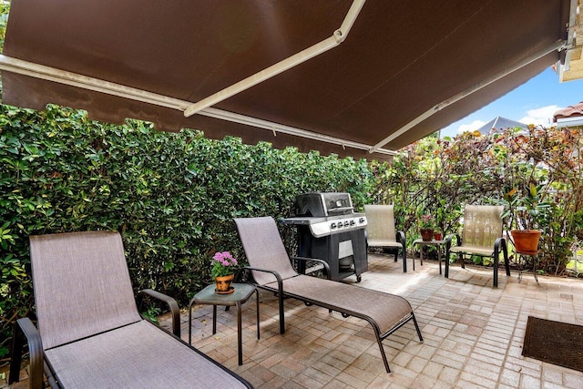 view of patio / terrace with a grill