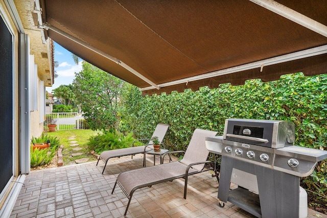 view of patio featuring grilling area