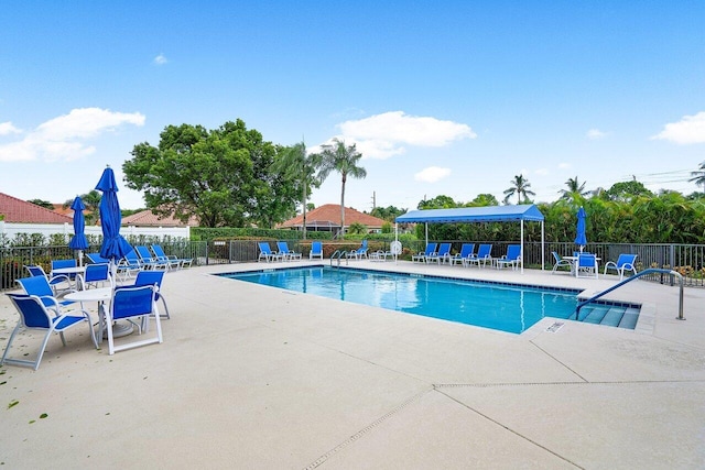 view of pool with a patio