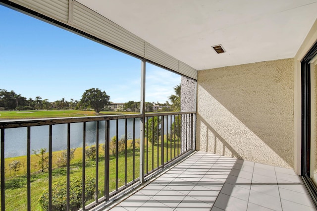 balcony with a water view