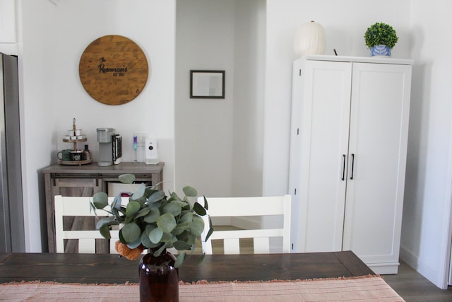 interior space featuring dark hardwood / wood-style floors