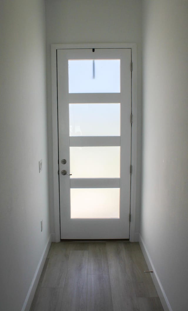 entryway featuring hardwood / wood-style flooring