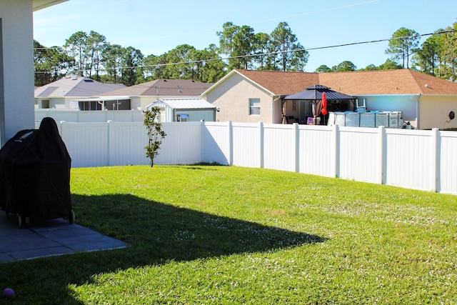 view of yard featuring a gazebo