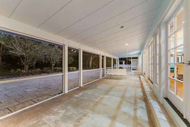 view of unfurnished sunroom