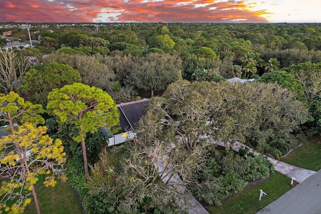 view of aerial view at dusk