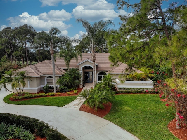 view of front of house featuring a front yard