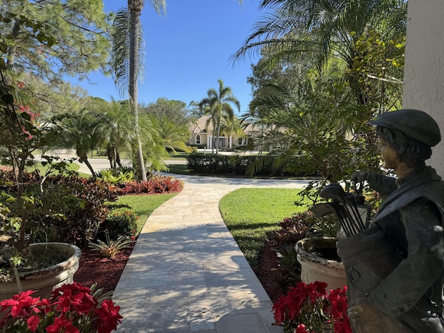 view of home's community featuring a lawn