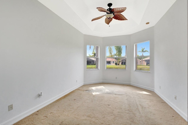 10623 Silverton Ln, Boynton Beach, FL 33437 - unfurnished room with light carpet, a ceiling fan, and baseboards