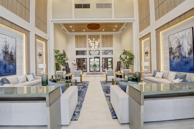 10623 Silverton Ln, Boynton Beach, FL 33437 - lobby featuring a high ceiling, recessed lighting, and ornamental molding