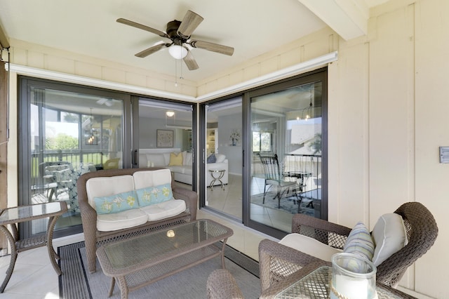 view of patio / terrace with ceiling fan