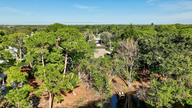 aerial view with a wooded view