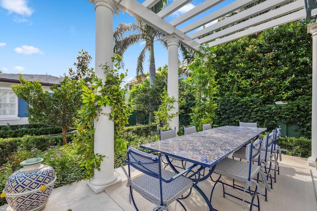 view of patio with a pergola