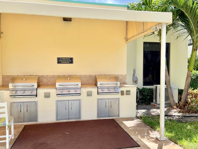 view of patio / terrace with area for grilling and exterior kitchen