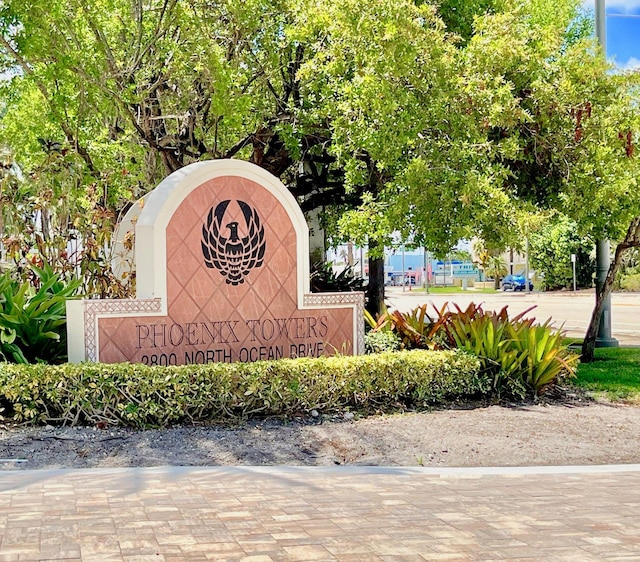 view of community sign