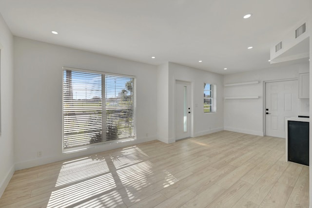 foyer featuring plenty of natural light and light wood-type flooring