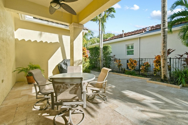 view of patio / terrace with ceiling fan