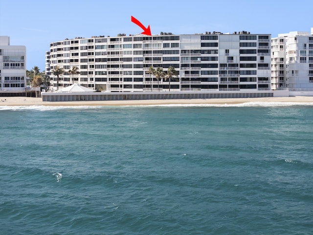 property view of water with a view of the beach