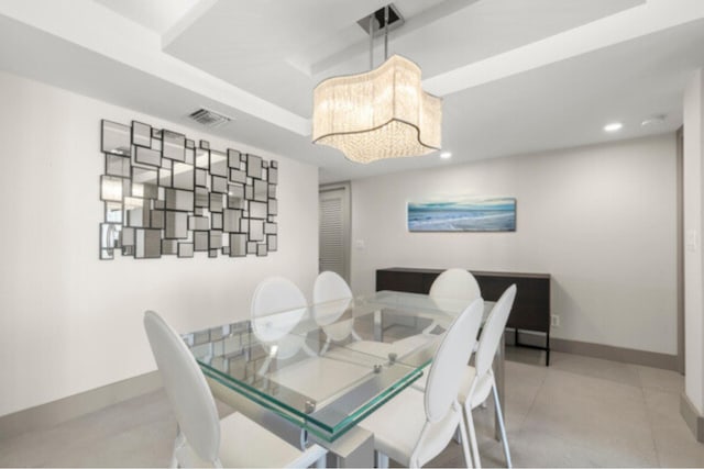 view of tiled dining area