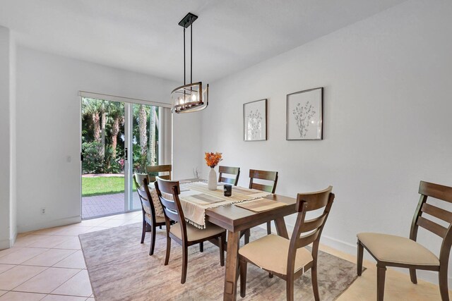 view of tiled dining area