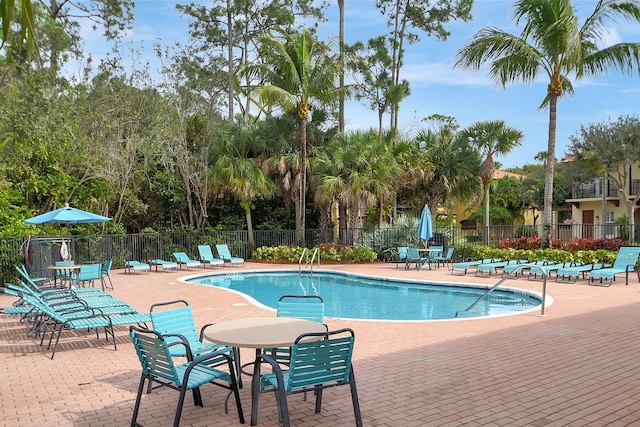 view of pool with a patio