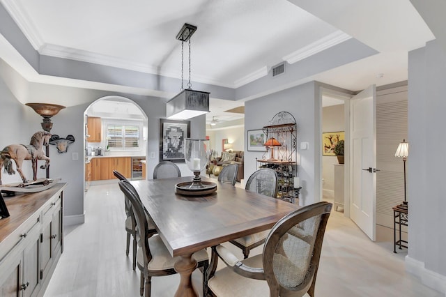 dining space featuring ceiling fan and wine cooler